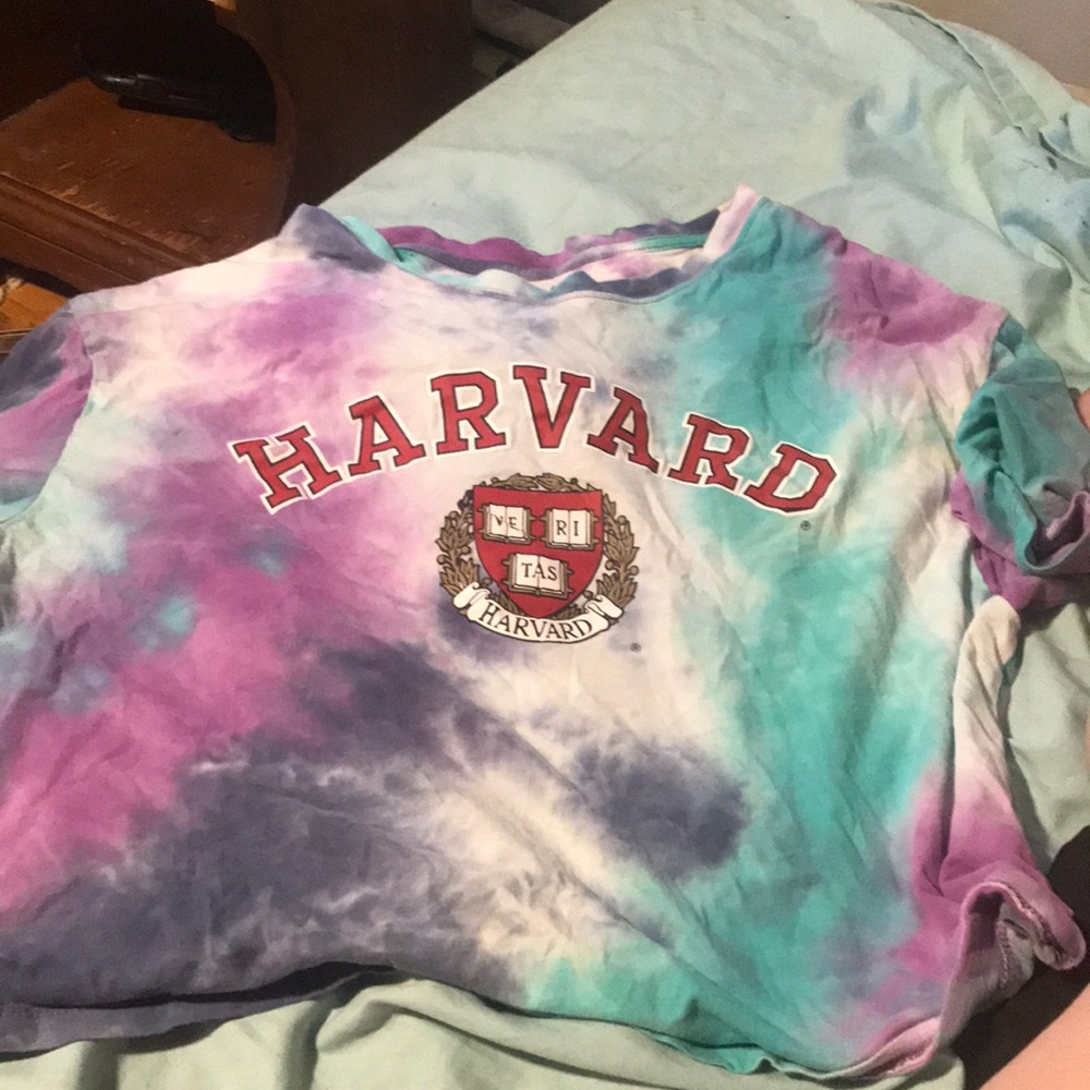 Tye dye Harvard crop top